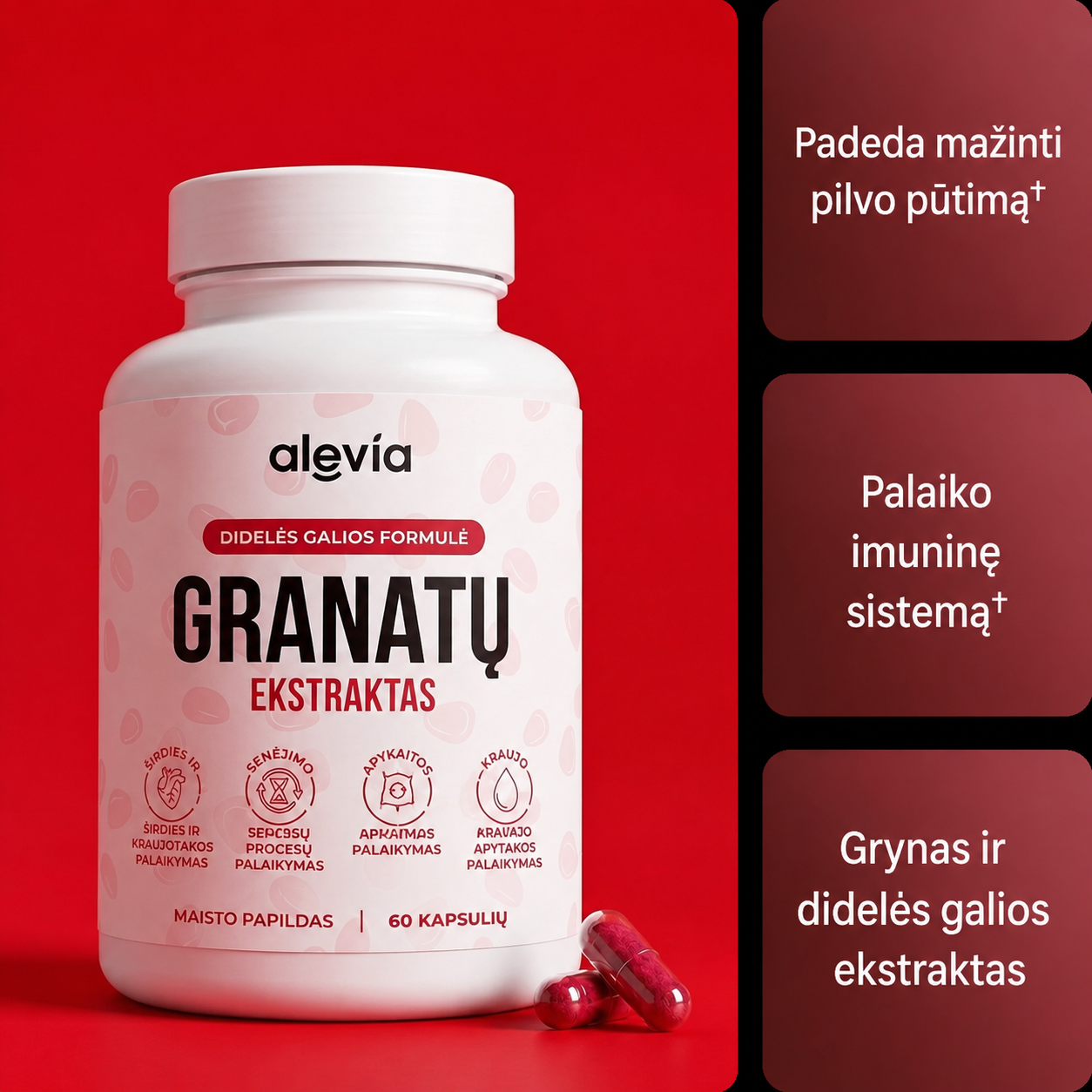 Ekologiško granatų ekstrakto kapsulės