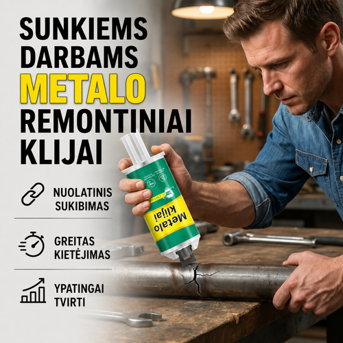 Didelio stiprumo AB metalo remonto klijai