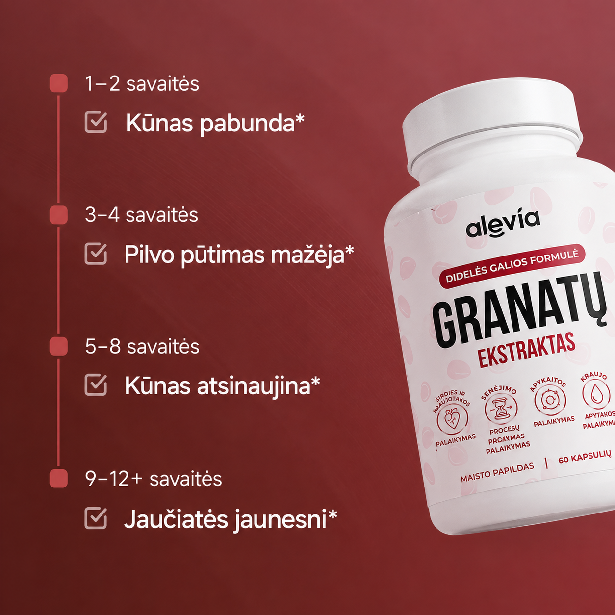 Ekologiško granatų ekstrakto kapsulės
