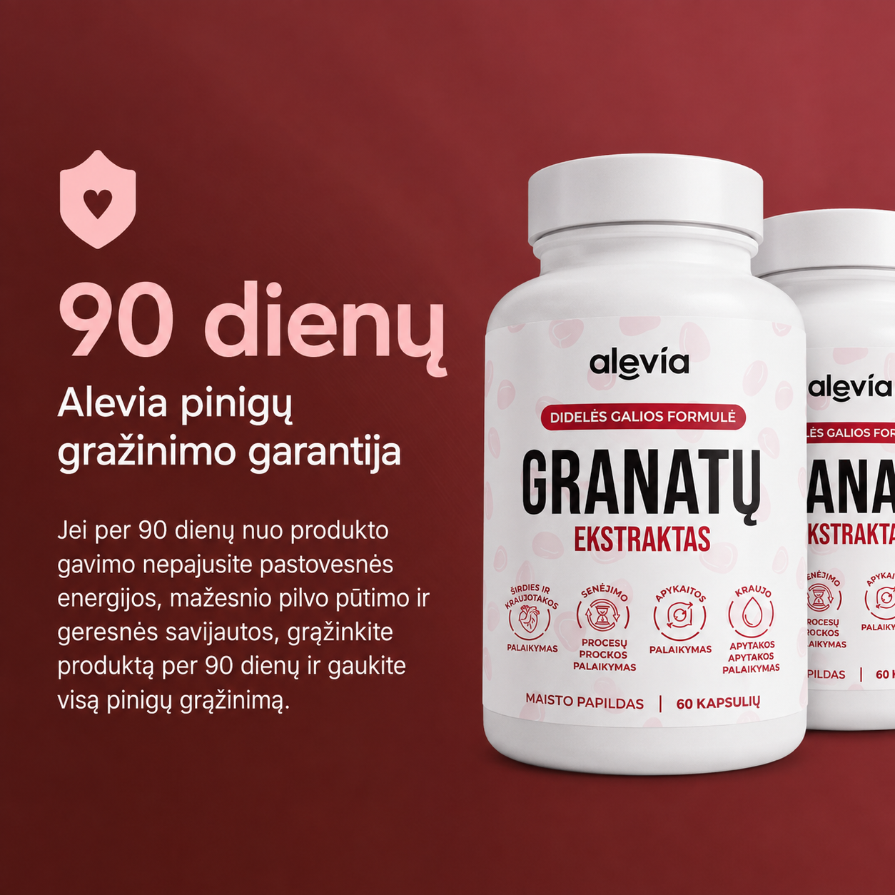 Ekologiško granatų ekstrakto kapsulės