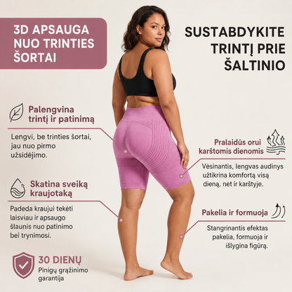 3D šortai nuo šlaunų trynimosi