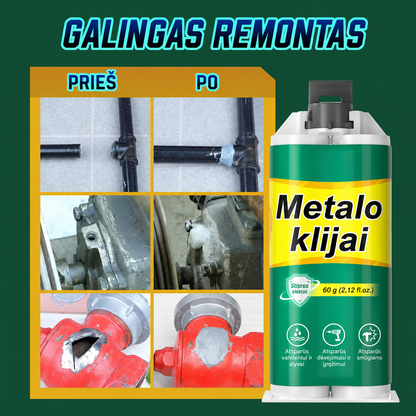 Didelio stiprumo AB metalo remonto klijai
