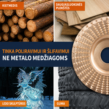4 colių medžio drožybos diskų rinkinys