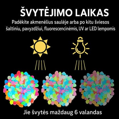 Švytintys sodo akmenėliai