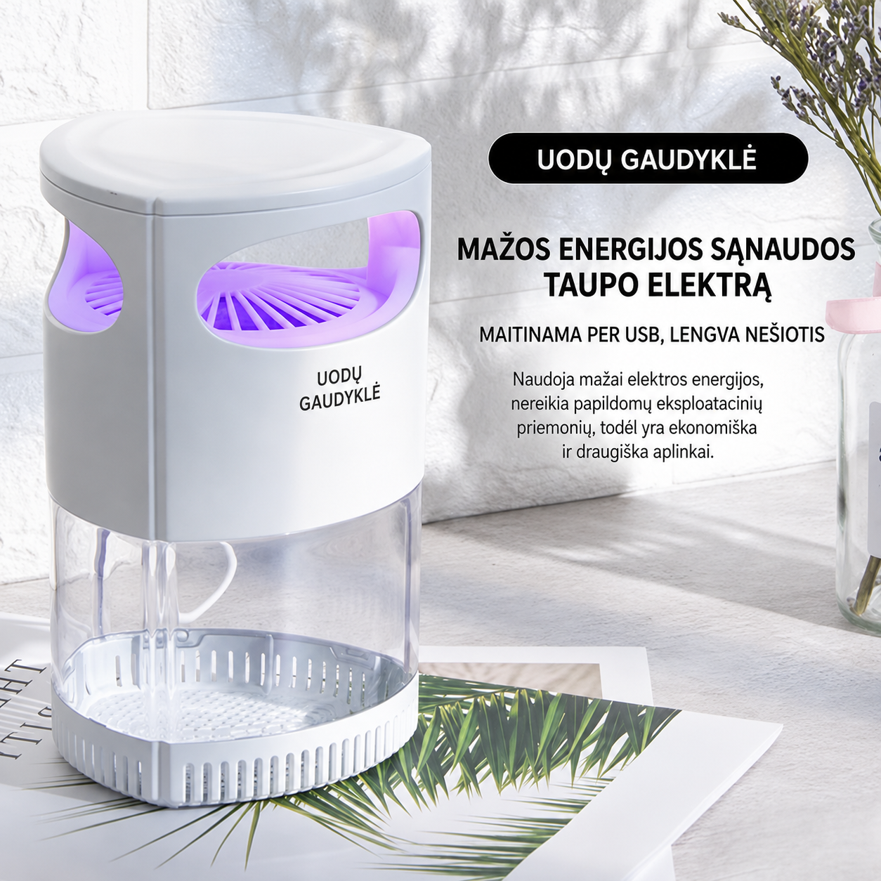 🦟 Skraidančių vabzdžių gaudyklė patalpoms 🏡