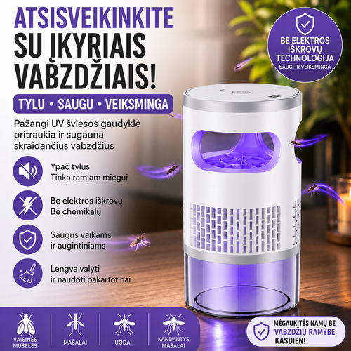 🦟 Skraidančių vabzdžių gaudyklė patalpoms 🏡