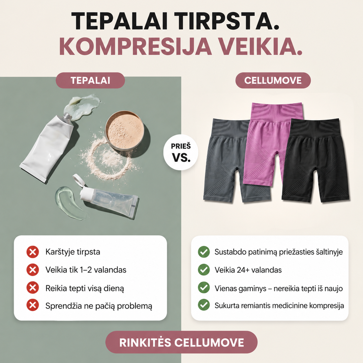 3D šortai nuo šlaunų trynimosi